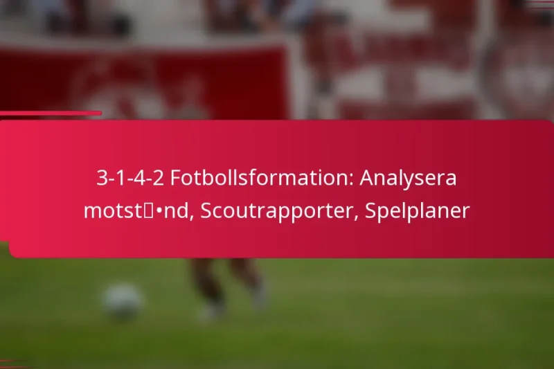 3-1-4-2 Fotbollsformation: Analysera motstånd, Scoutrapporter, Spelplaner