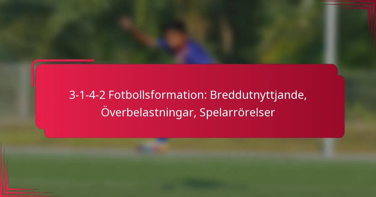 You are currently viewing 3-1-4-2 Fotbollsformation: Breddutnyttjande, Överbelastningar, Spelarrörelser