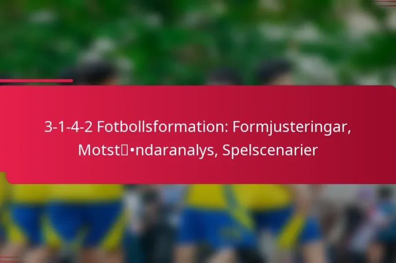 3-1-4-2 Fotbollsformation: Formjusteringar, Motståndaranalys, Spelscenarier