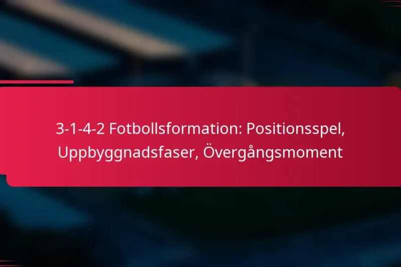 3-1-4-2 Fotbollsformation: Positionsspel, Uppbyggnadsfaser, Övergångsmoment