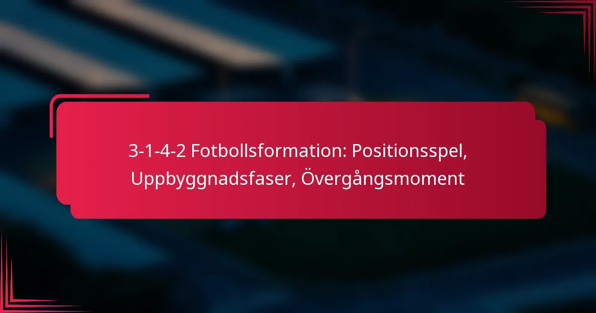 You are currently viewing 3-1-4-2 Fotbollsformation: Positionsspel, Uppbyggnadsfaser, Övergångsmoment