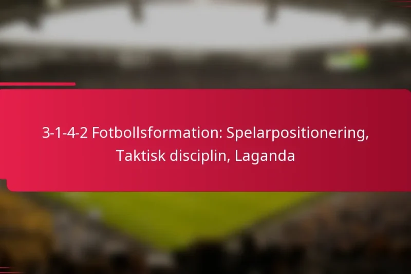 3-1-4-2 Fotbollsformation: Spelarpositionering, Taktisk disciplin, Laganda