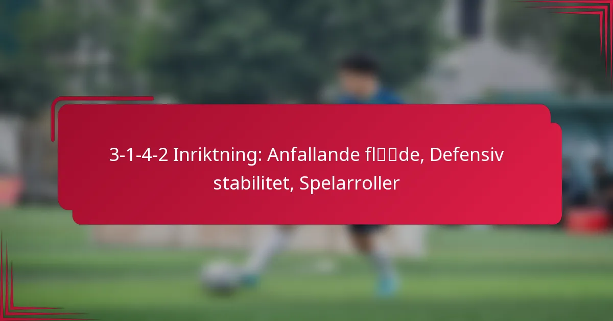 You are currently viewing 3-1-4-2 Inriktning: Anfallande flöde, Defensiv stabilitet, Spelarroller
