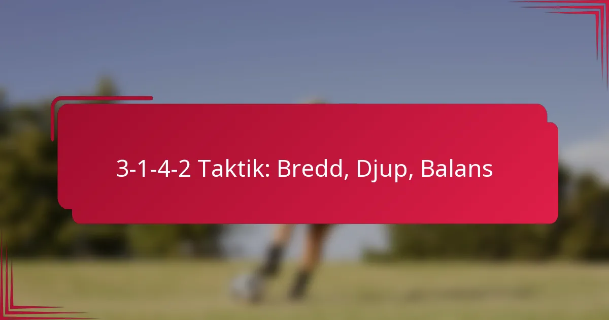 You are currently viewing 3-1-4-2 Taktik: Bredd, Djup, Balans