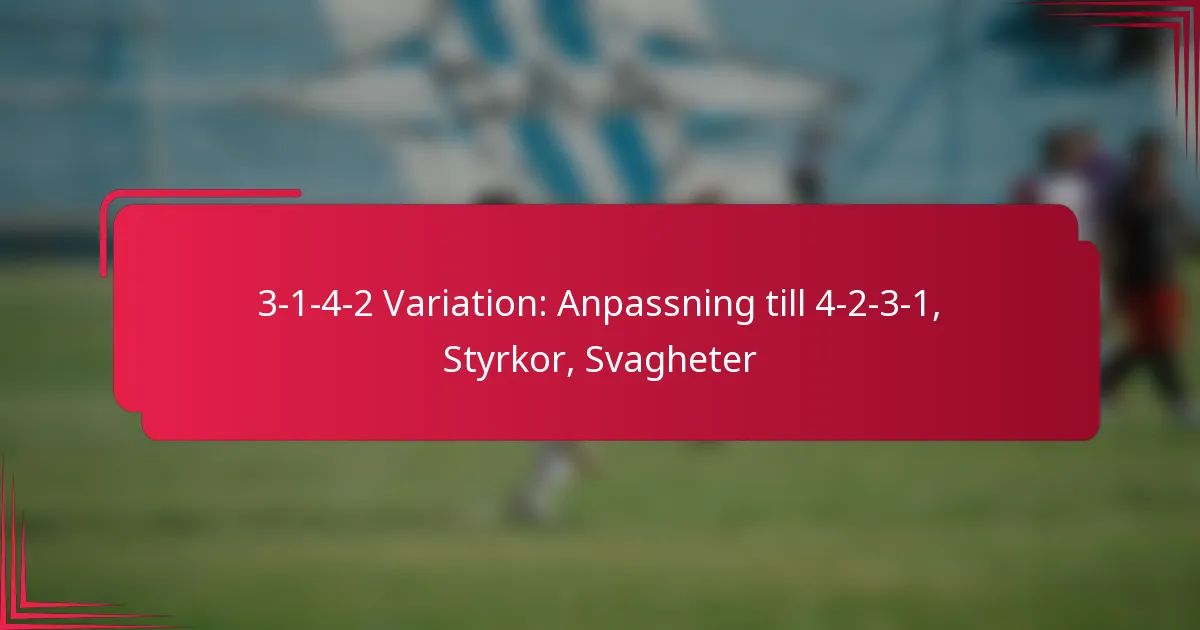 Read more about the article 3-1-4-2 Variation: Anpassning till 4-2-3-1, Styrkor, Svagheter