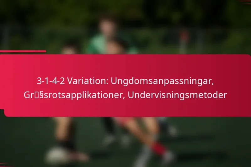3-1-4-2 Variation: Ungdomsanpassningar, Gräsrotsapplikationer, Undervisningsmetoder