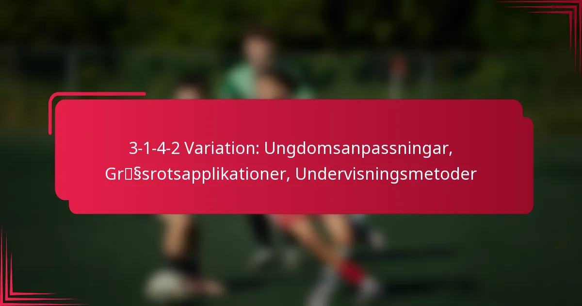 You are currently viewing 3-1-4-2 Variation: Ungdomsanpassningar, Gräsrotsapplikationer, Undervisningsmetoder
