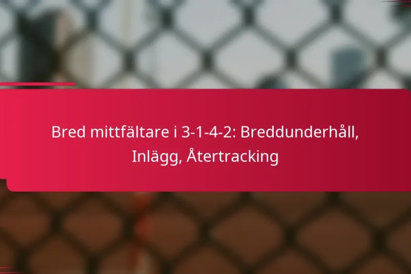 Bred mittfältare i 3-1-4-2: Breddunderhåll, Inlägg, Återtracking
