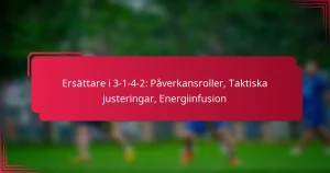Read more about the article Ersättare i 3-1-4-2: Påverkansroller, Taktiska justeringar, Energiinfusion
