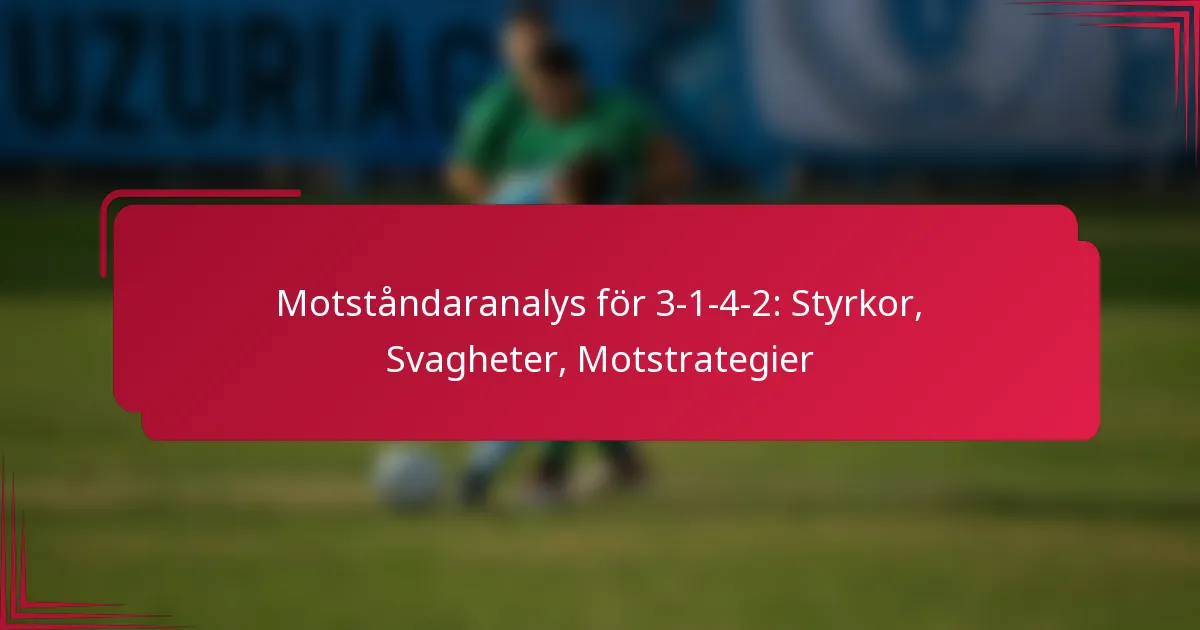 Read more about the article Motståndaranalys för 3-1-4-2: Styrkor, Svagheter, Motstrategier