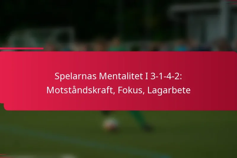 Spelarnas Mentalitet I 3-1-4-2: Motståndskraft, Fokus, Lagarbete