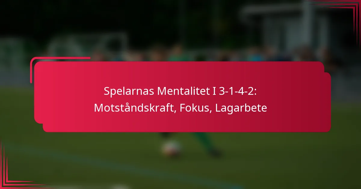 You are currently viewing Spelarnas Mentalitet I 3-1-4-2: Motståndskraft, Fokus, Lagarbete