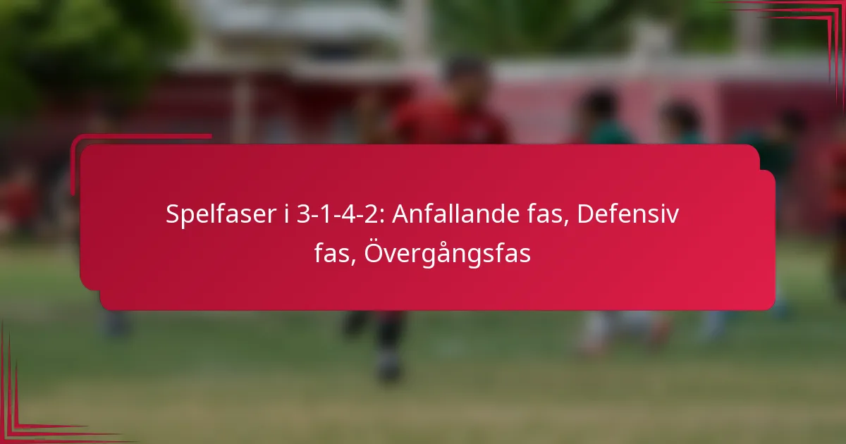 You are currently viewing Spelfaser i 3-1-4-2: Anfallande fas, Defensiv fas, Övergångsfas