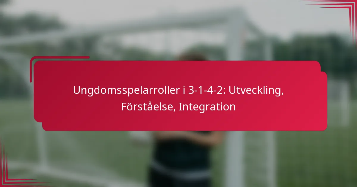 You are currently viewing Ungdomsspelarroller i 3-1-4-2: Utveckling, Förståelse, Integration