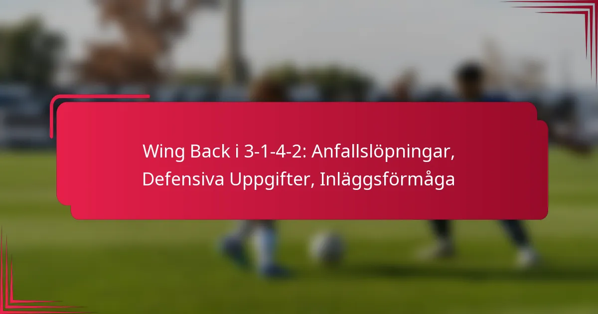 You are currently viewing Wing Back i 3-1-4-2: Anfallslöpningar, Defensiva Uppgifter, Inläggsförmåga
