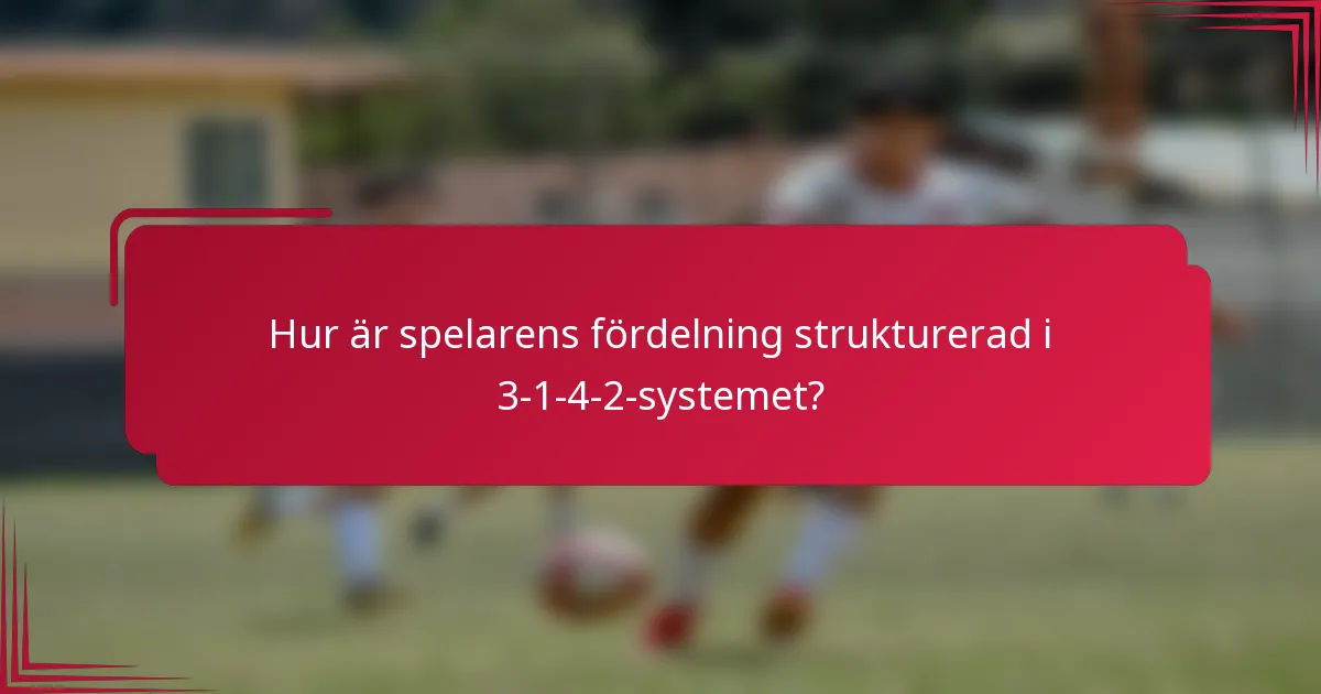 Hur är spelarens fördelning strukturerad i 3-1-4-2-systemet?