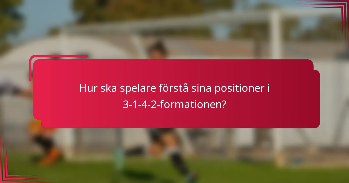 Hur ska spelare förstå sina positioner i 3-1-4-2-formationen?