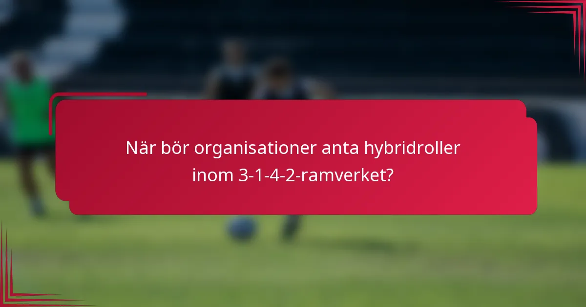 När bör organisationer anta hybridroller inom 3-1-4-2-ramverket?