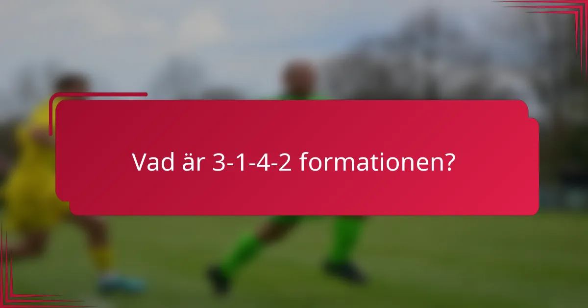 Vad är 3-1-4-2 formationen?