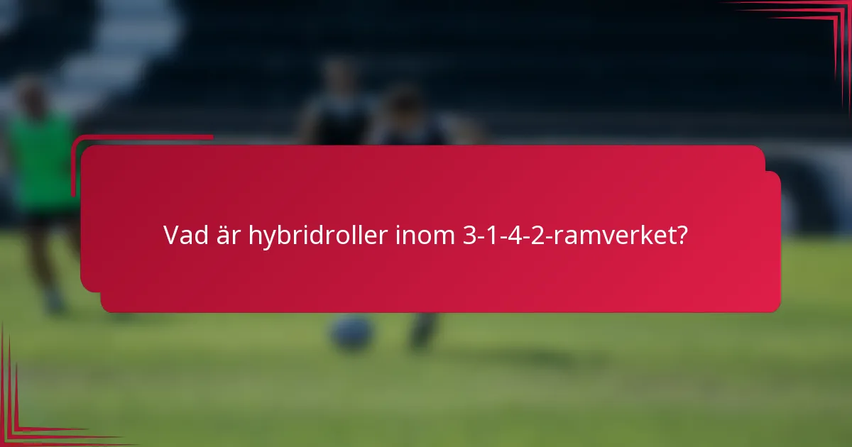 Vad är hybridroller inom 3-1-4-2-ramverket?