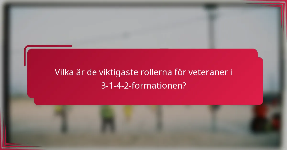 Vilka är de viktigaste rollerna för veteraner i 3-1-4-2-formationen?