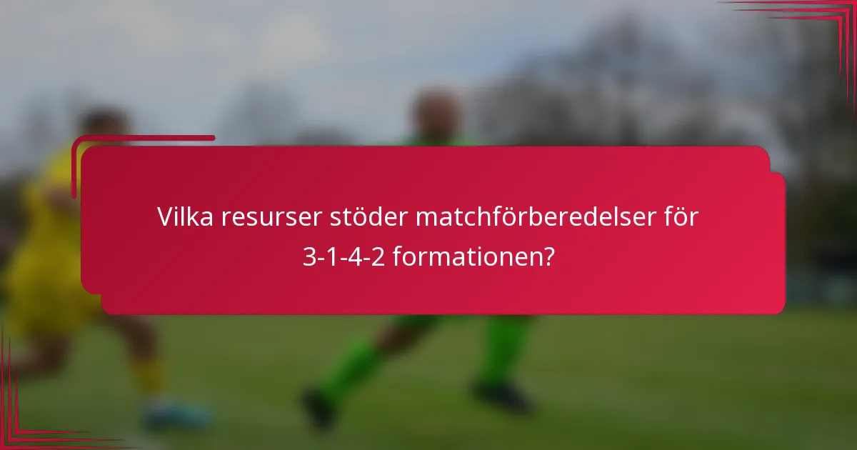 Vilka resurser stöder matchförberedelser för 3-1-4-2 formationen?
