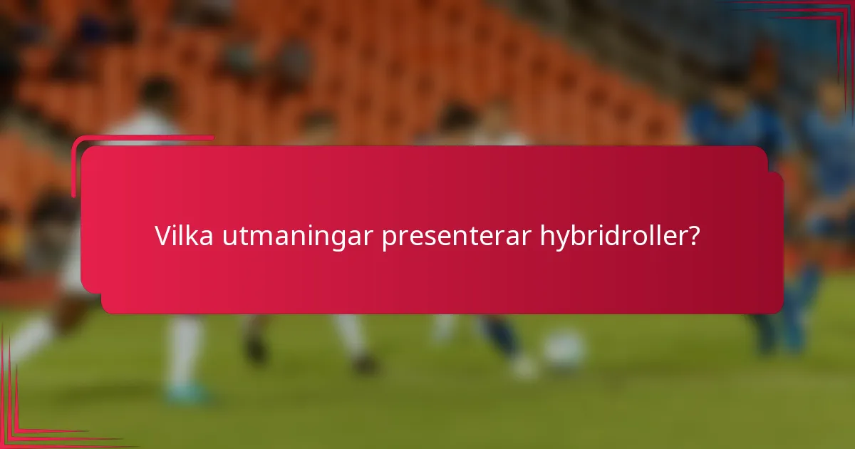 Vilka utmaningar presenterar hybridroller?